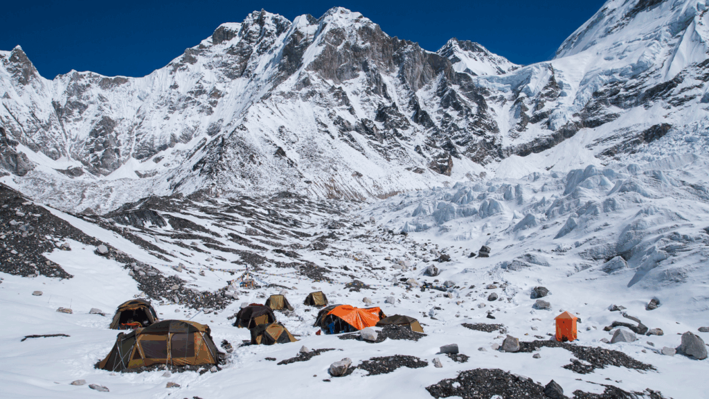 Winter everest base camp