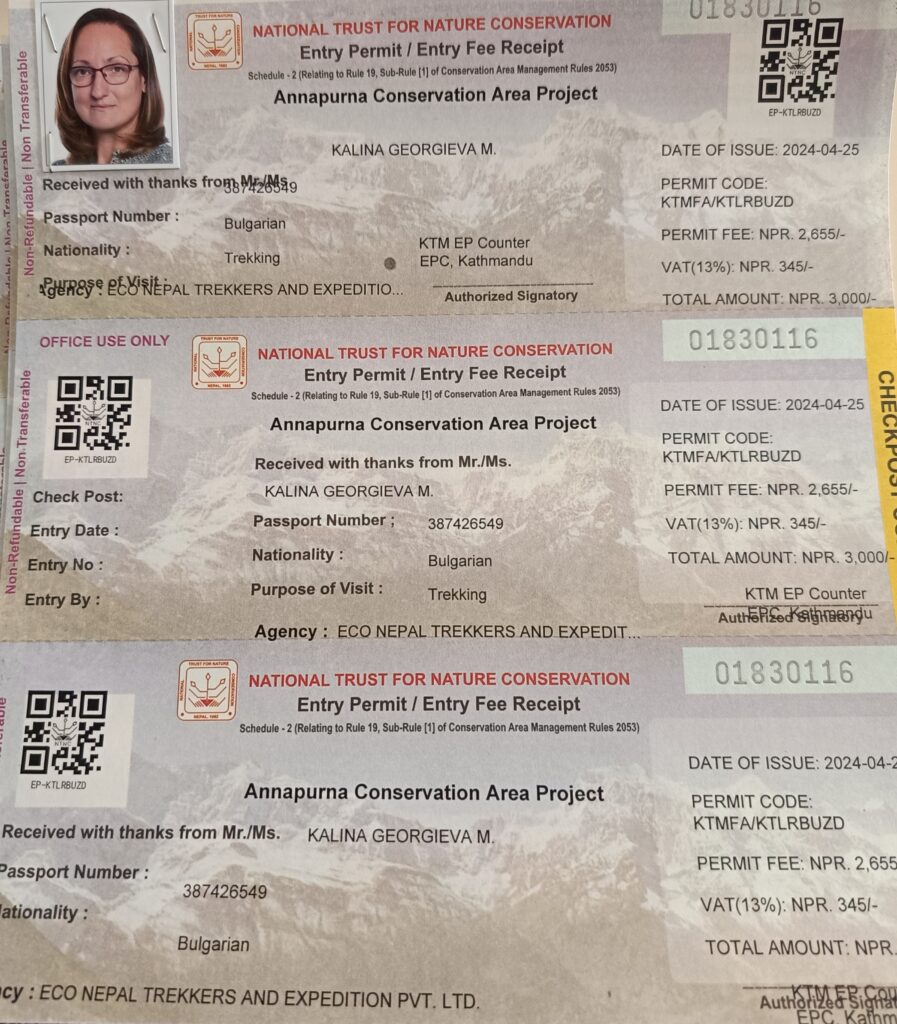 Annapurna Base Camp Trek Permit