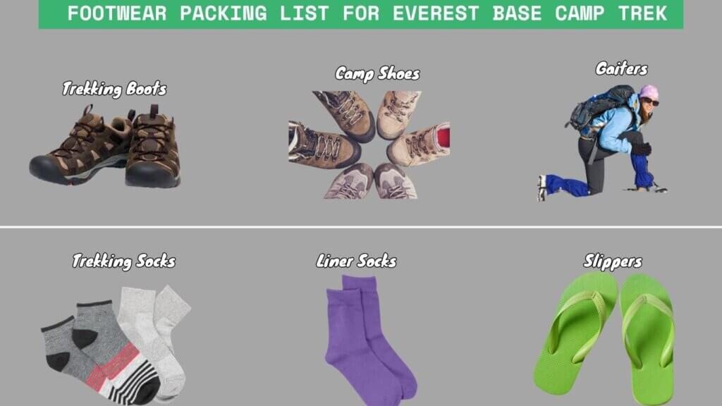 Footwear Packing List For Everest Base Camp Trek