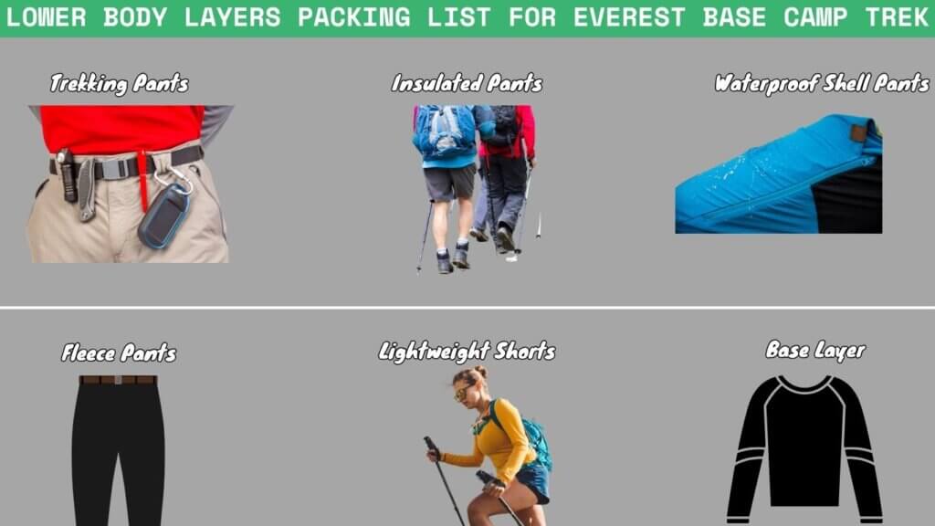 Lower Body Layers Packing List For Everest Base Camp Trek
