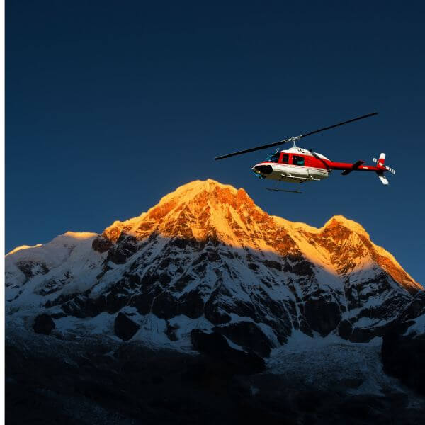 Helicoper rescue on Annapurna Base Camp