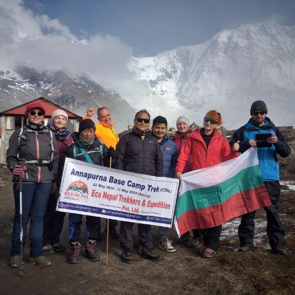 Trekkers enjoying their trek safely on annapurna base camp