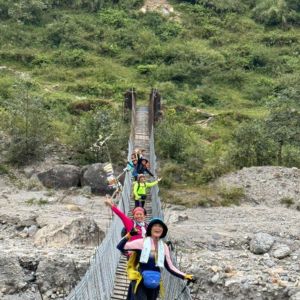 Crossing bridge during Bamboo