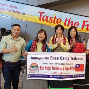 Trekking group arrival in kathmandu for Annapurna Base Camp Trek