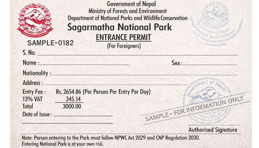Sagarmatha National Park Permit