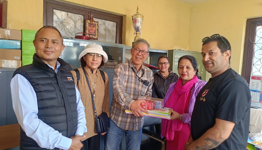 Educational Supplies Donated To Local School In Nepal