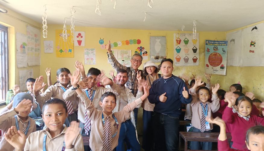 Our CEO Pemba Tamang With The Local School Childrens Of Nepal