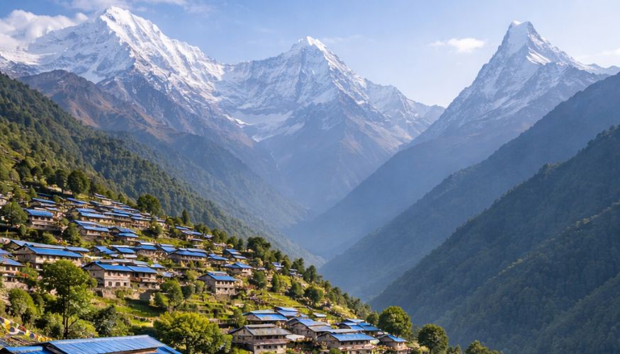 Chhomrong Village in Nepal