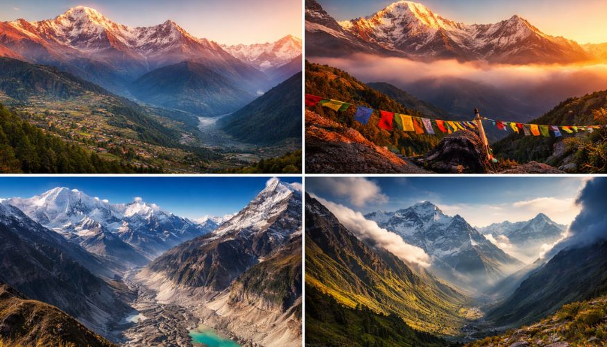 Annapurna's beautiful sunrise and landscapes