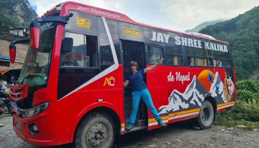 Manaslu Circuit Trek Cost 3 Kathmandu to Machha Khola Bus