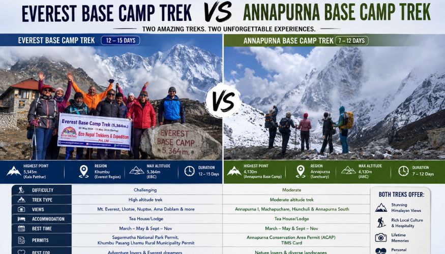 Everest Base Camp Trek or Annapurna Base Camp Trek
