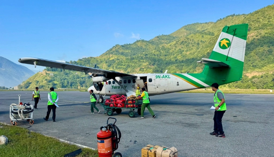 Ramechhap Airport during the peak season